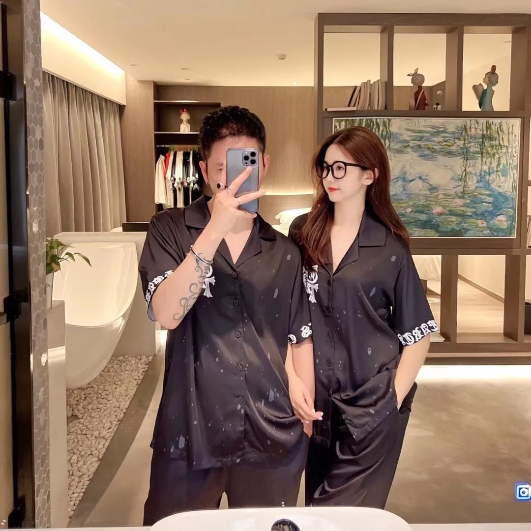 🅿️340 2024 CHROME HEARTS home wear, high-definition Korean silk fabric, skin-friendly, soft and comfortable, couple model M～XXXL